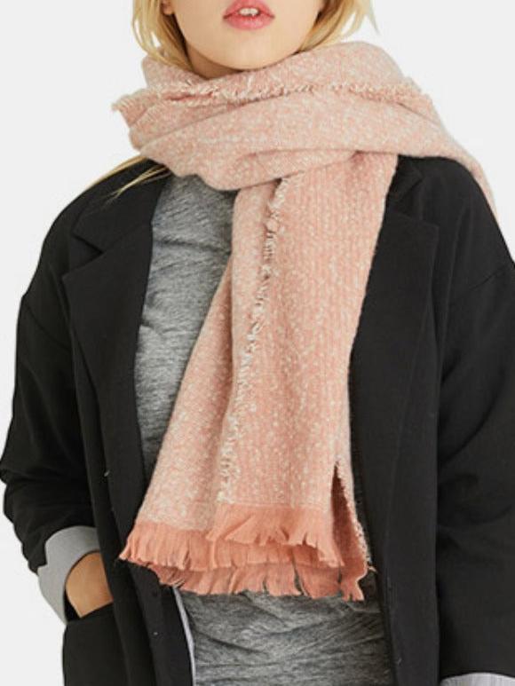 Raw Hem Heathered Scarf