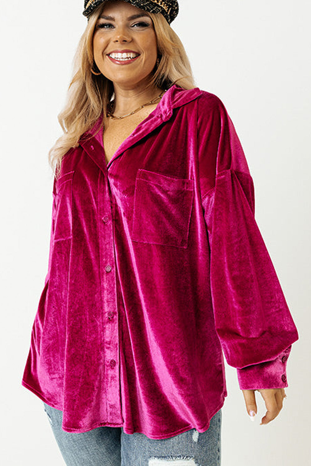 Velour Shirt Plus Size