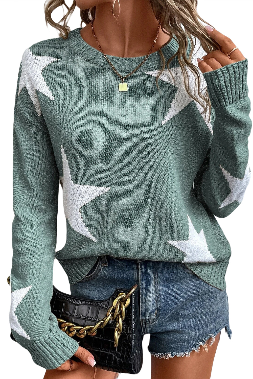 Stars Drop Shoulder Sweater