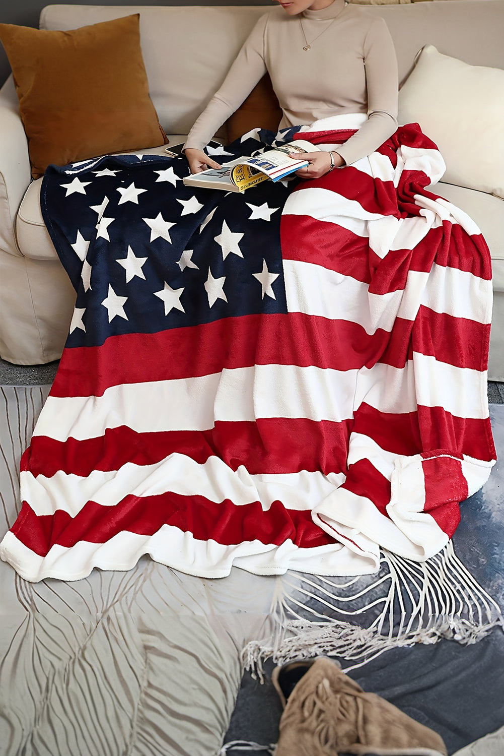 American Flag Blanket