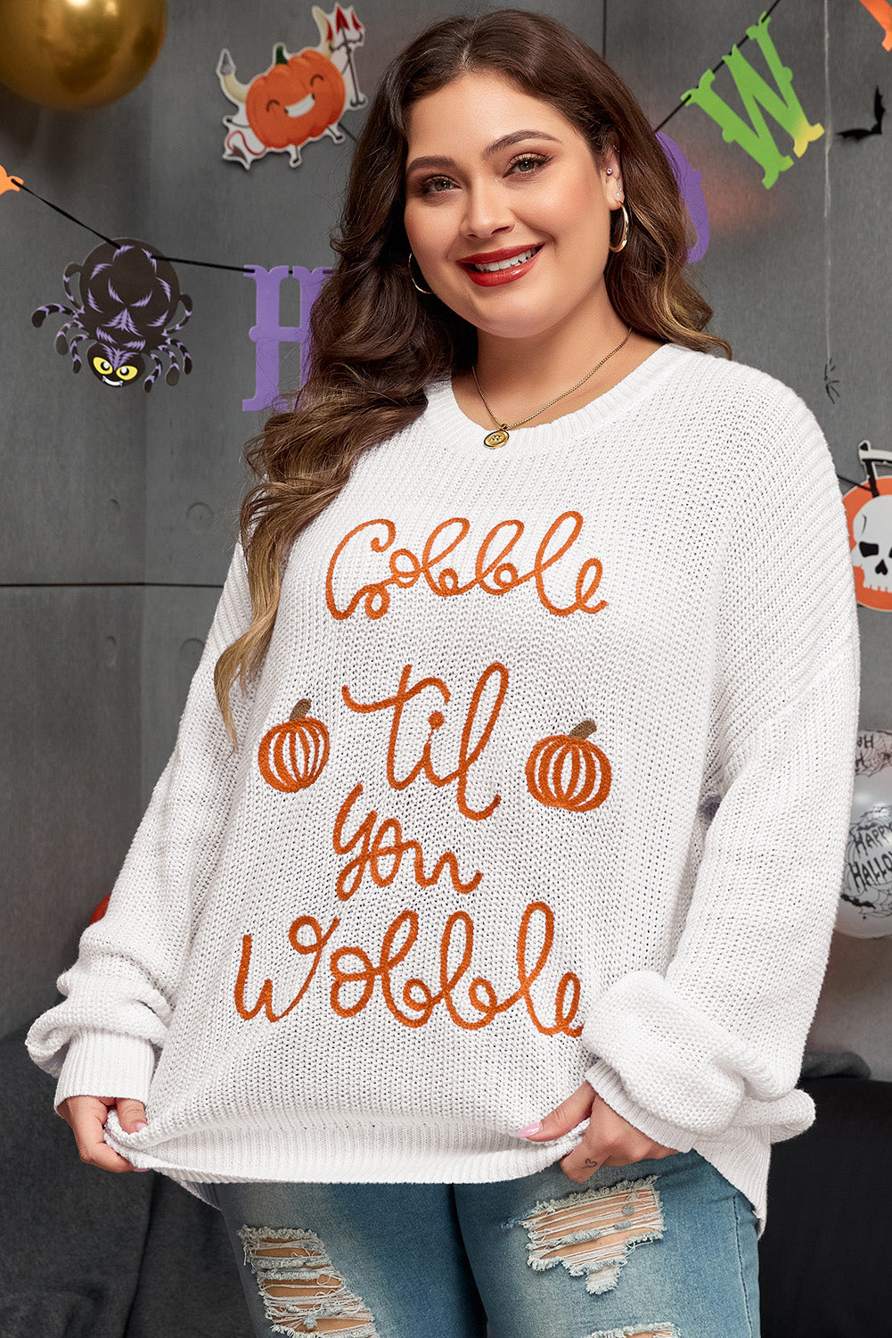 Gobble Til You Wobble Sweater Plus Size