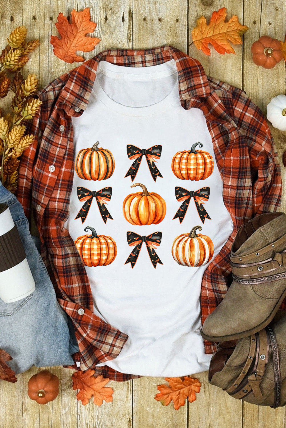 Halloween Pumpkins & Bows Tee