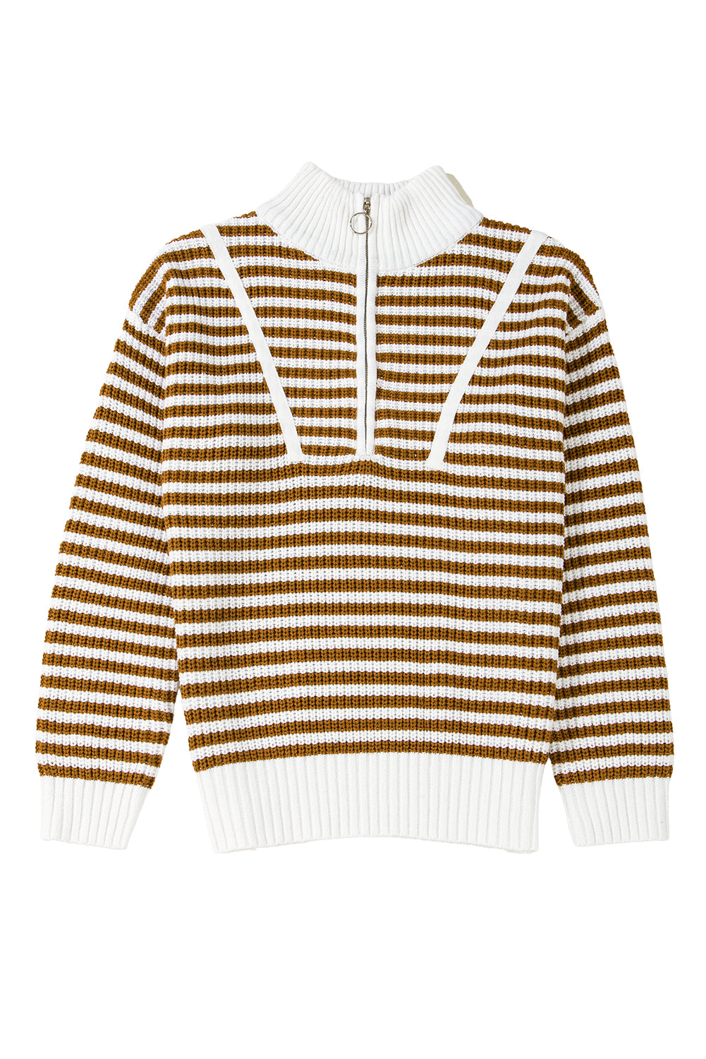 Stripe Zip Up Sweater