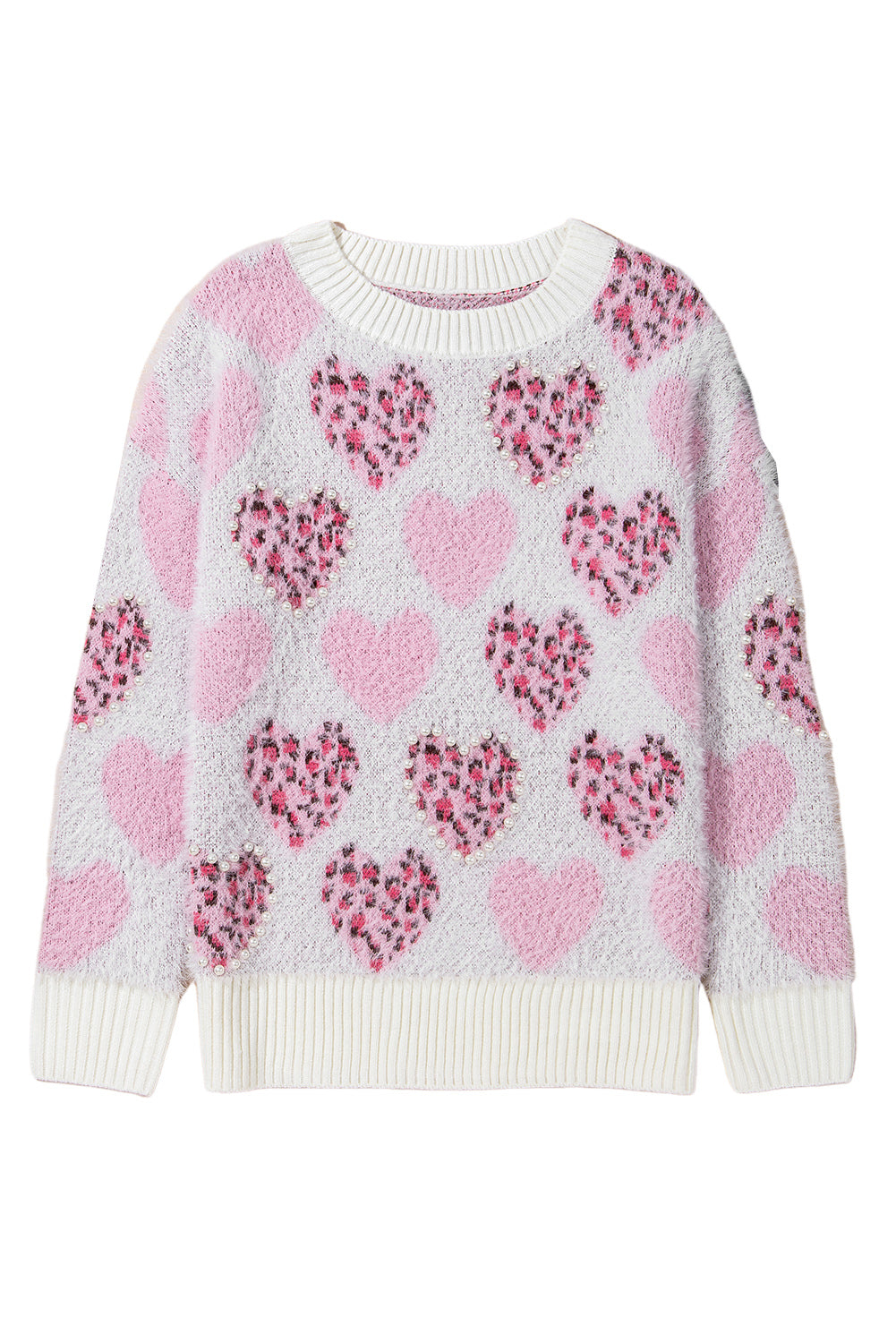 Pink Leopard Hearts Sweater