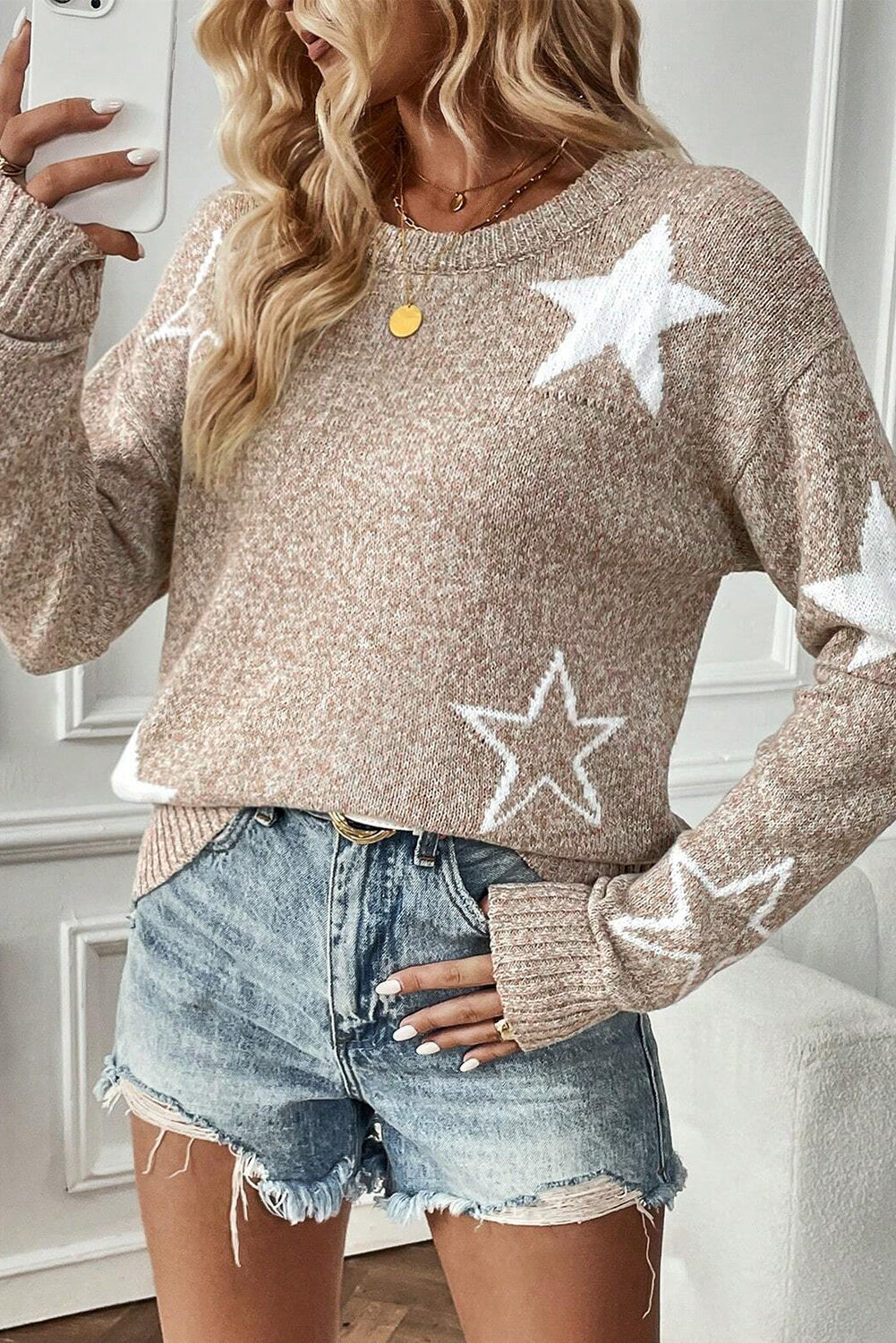 Stars Drop Shoulder Sweater