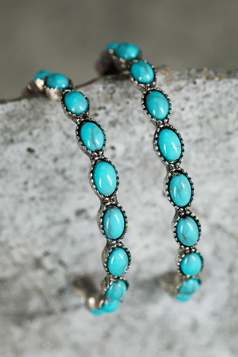 Turquoise Open Hoop Earrings