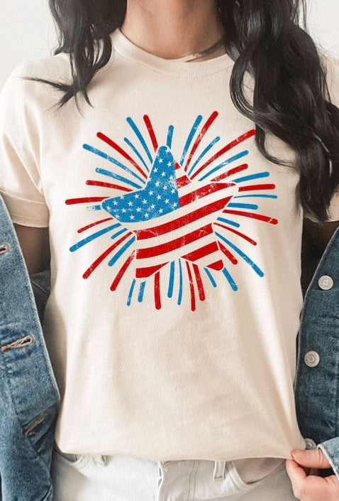 Retro Patriotic Star Graphic Tee