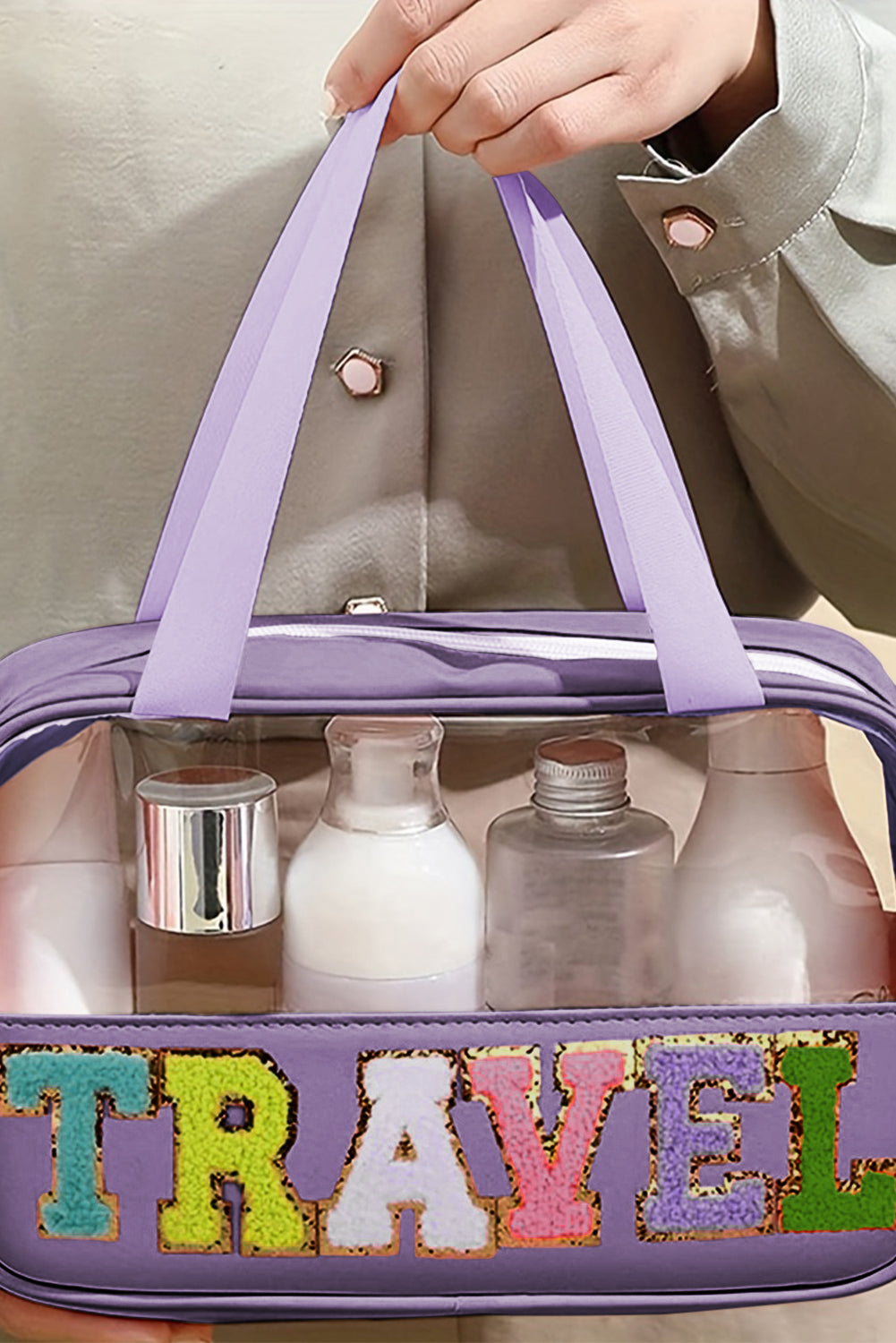 TRAVEL Clear Plastic Makeup Bag