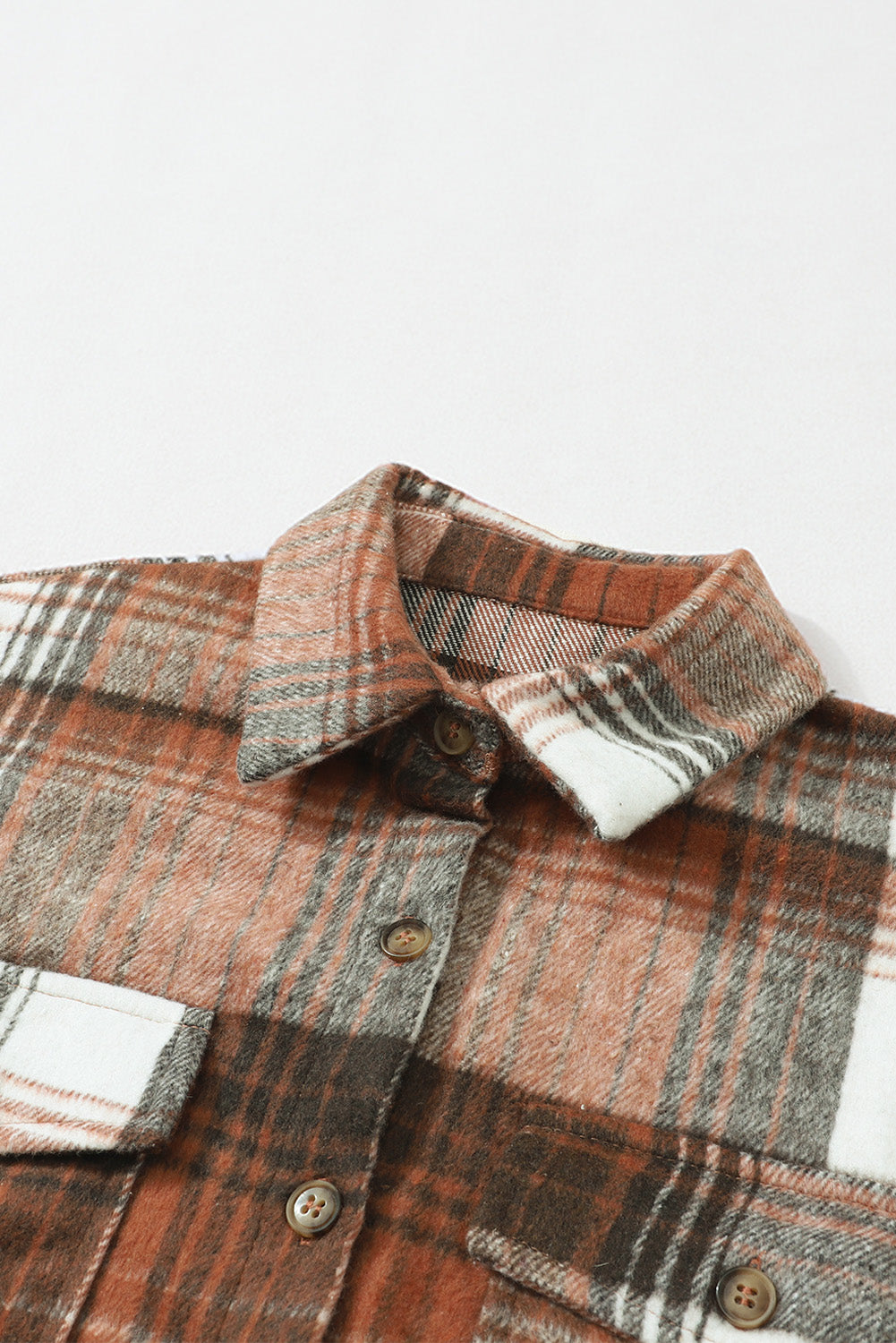 Autumn Brown Plaid Flannel Shacket