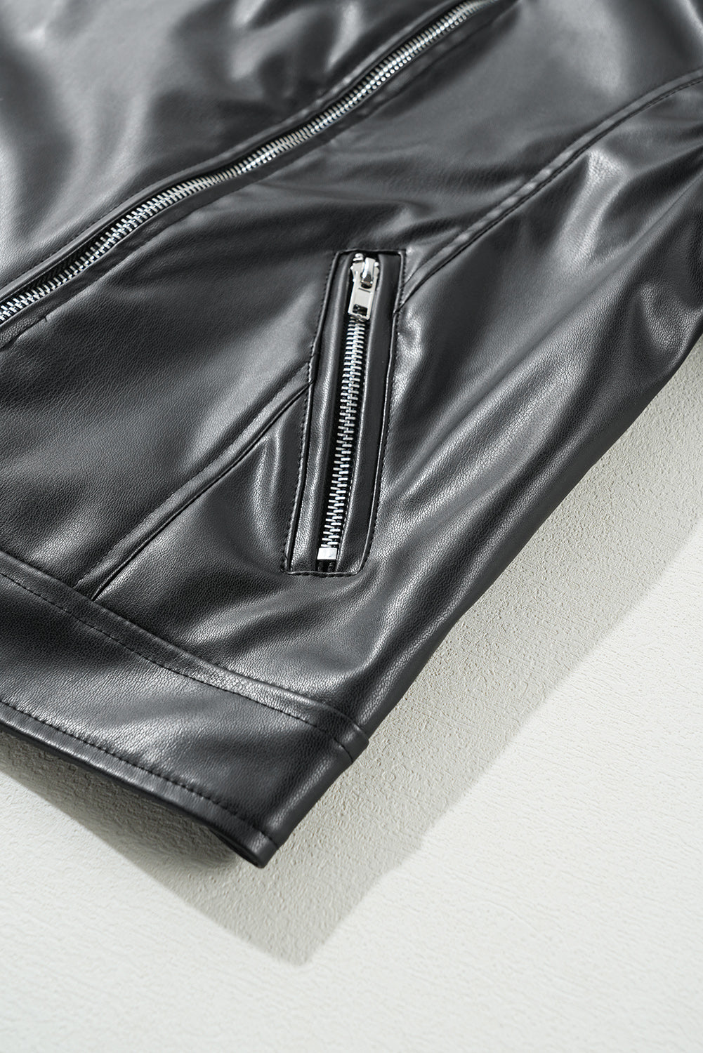 Faux Leather Moto Zip Jacket