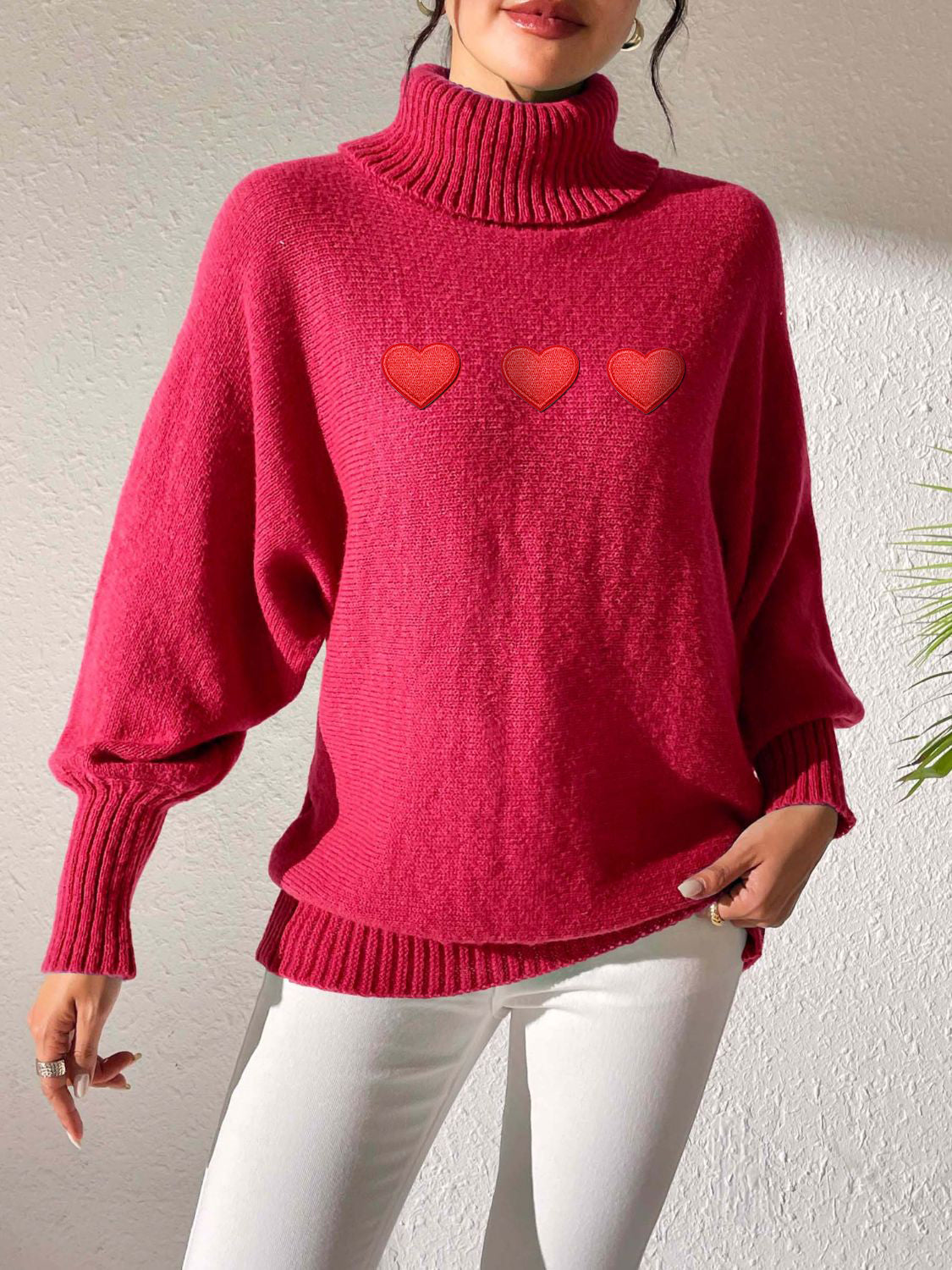 Heart Turtleneck Sweater