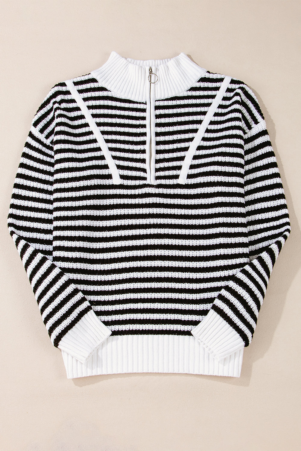 Stripe Zip Up Sweater