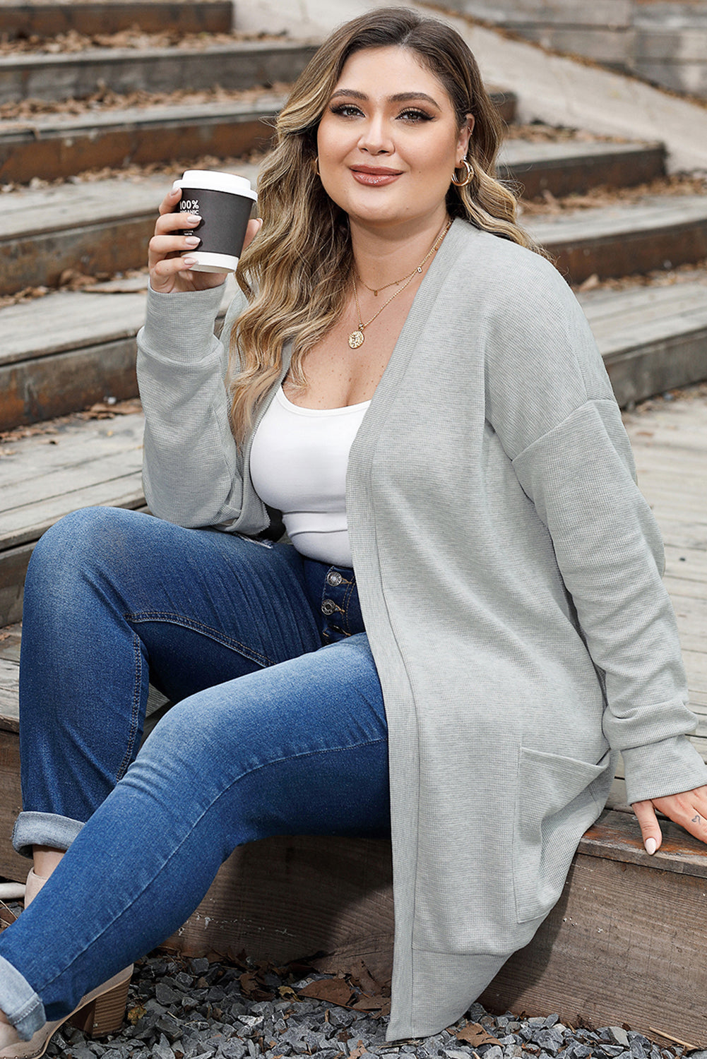 Open Front Cardigan Plus Size