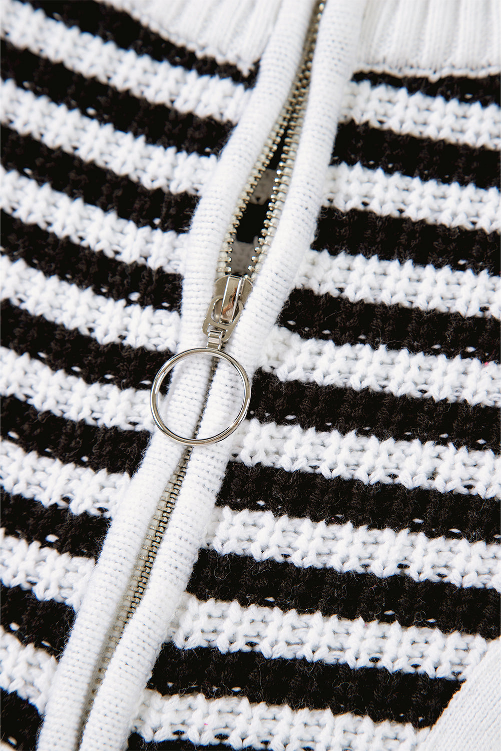 Stripe Zip Up Sweater