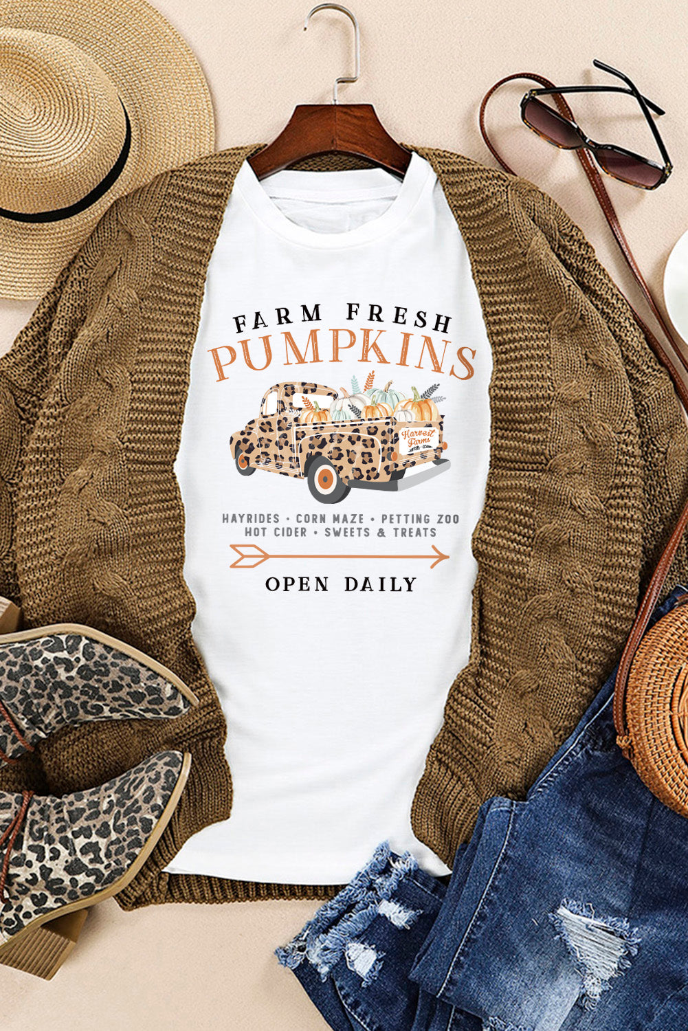 Leopard Pumpkin Truck Tee