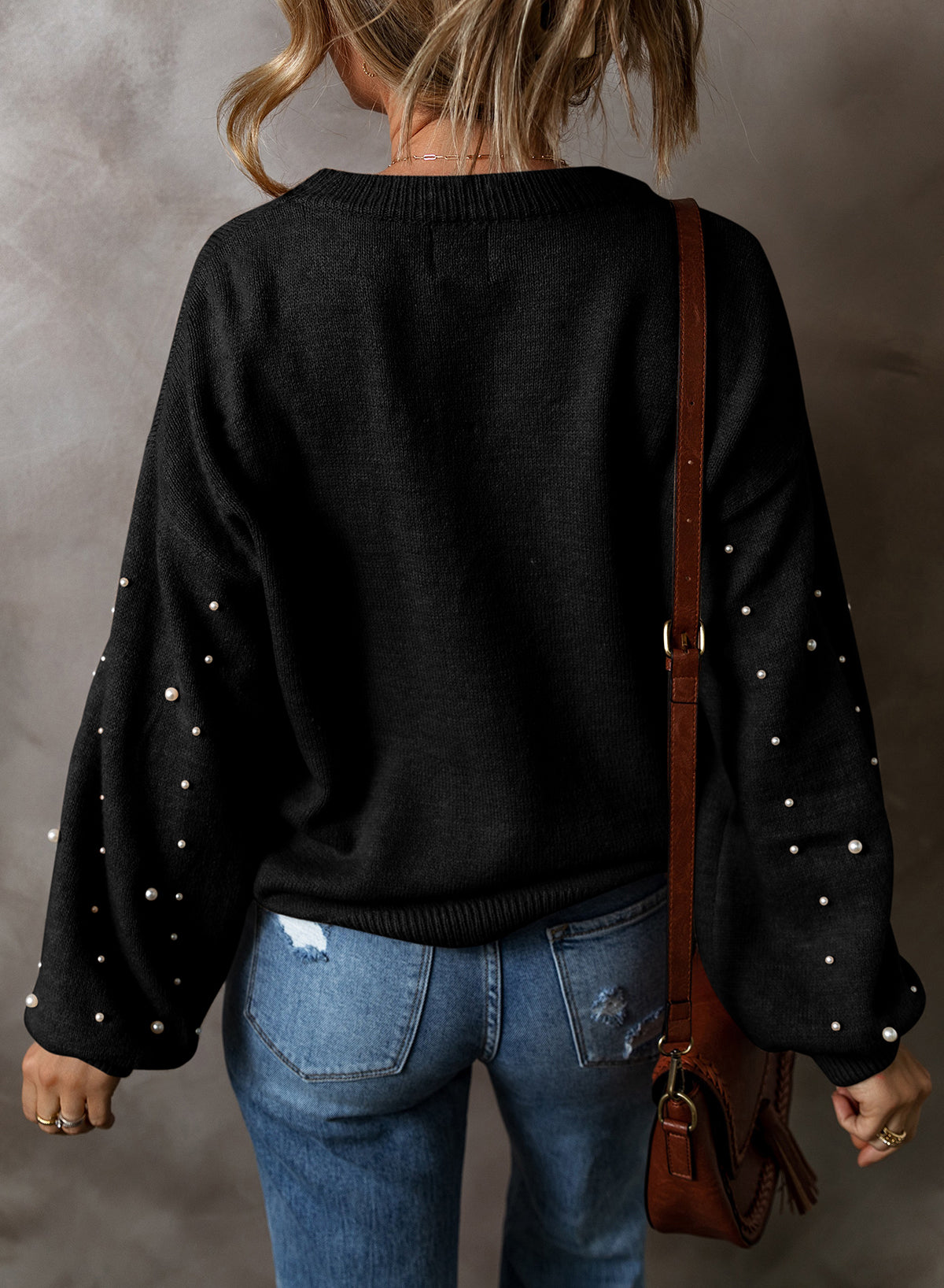 Pearl Drop Shoulder Sweater