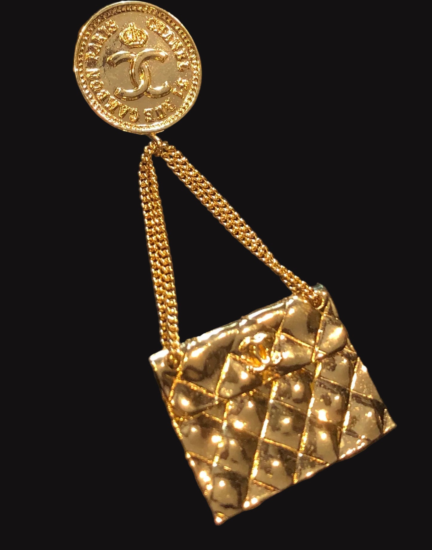 CHANEL Quilted Handbag Brooch
