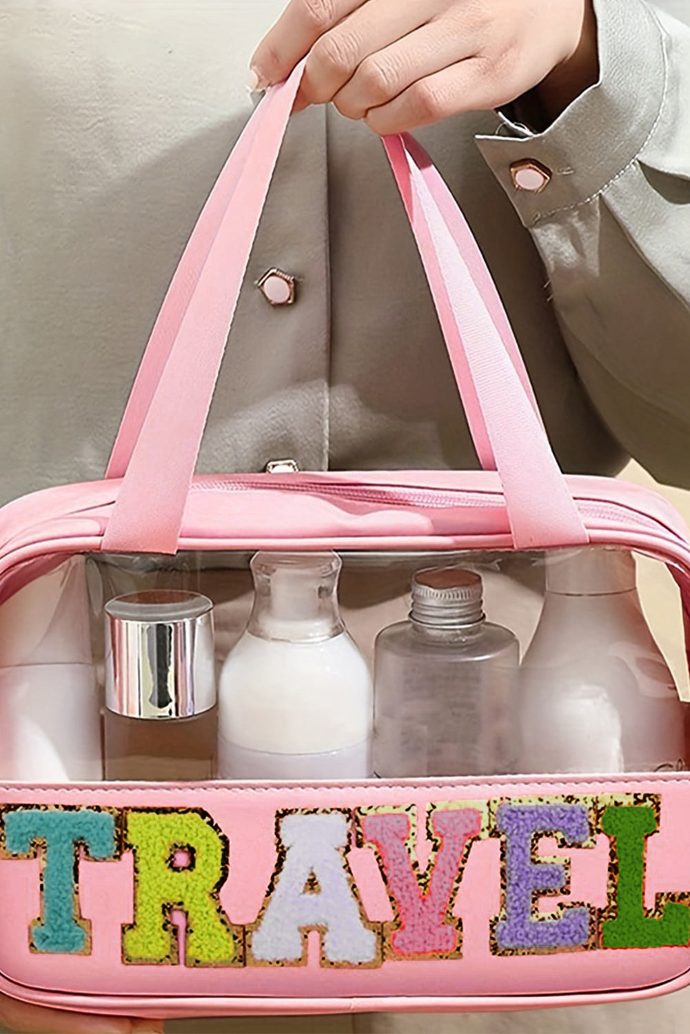 TRAVEL Clear Plastic Makeup Bag