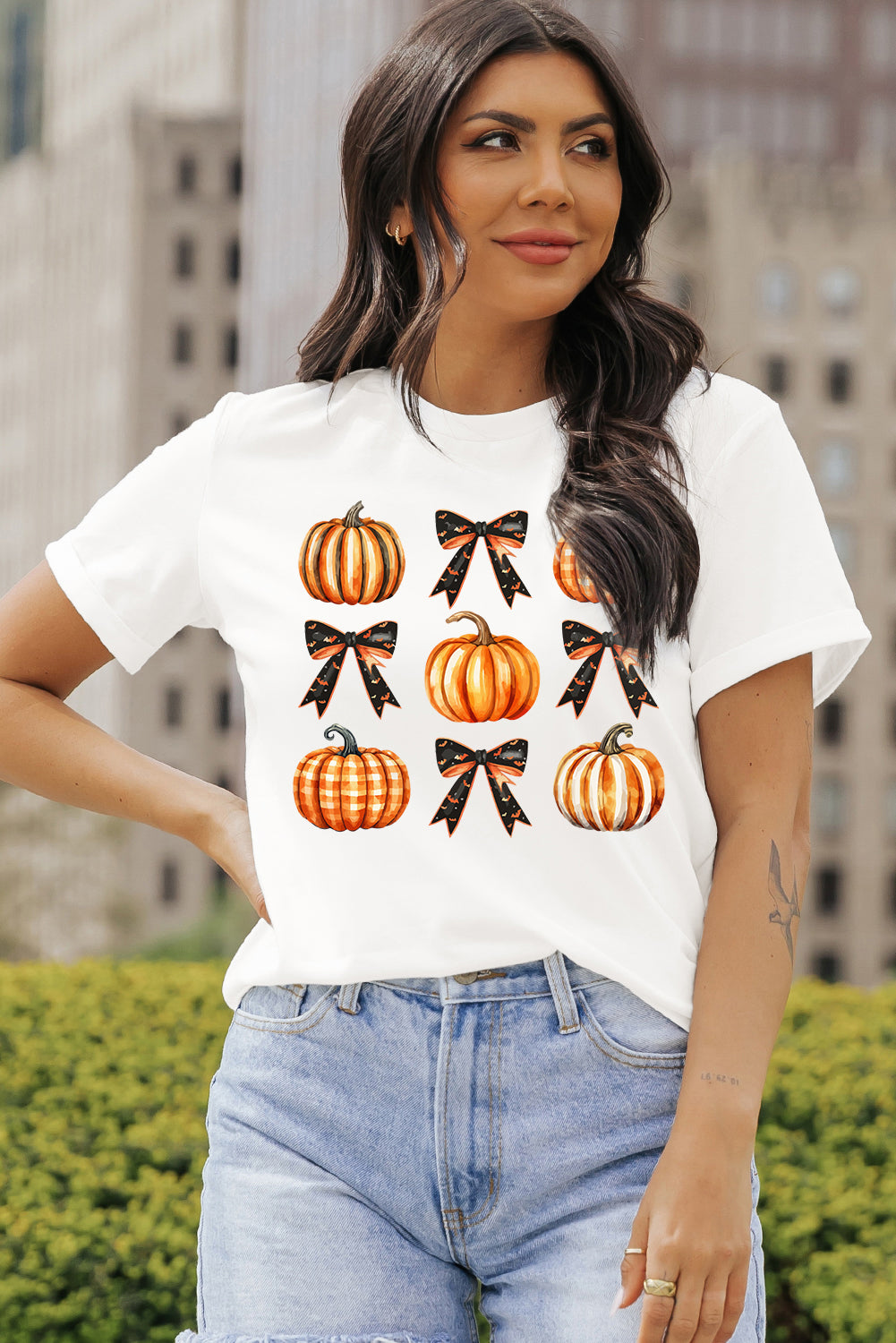 Halloween Pumpkins & Bows Tee