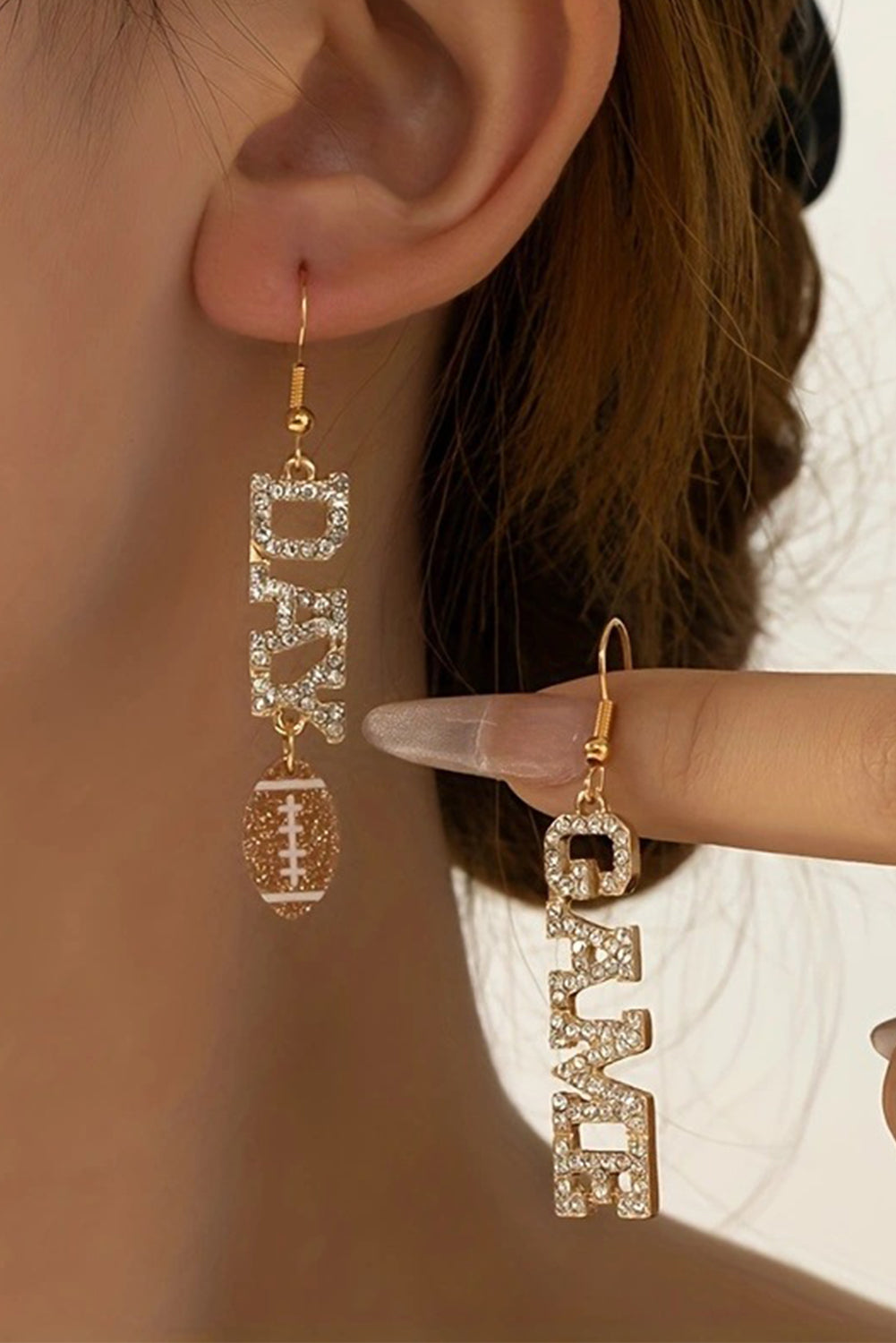 GAME DAY Football Rhinestone Earrings