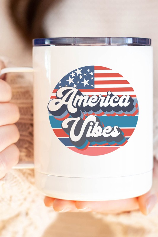 Patriotic America Vibes Travel Mug