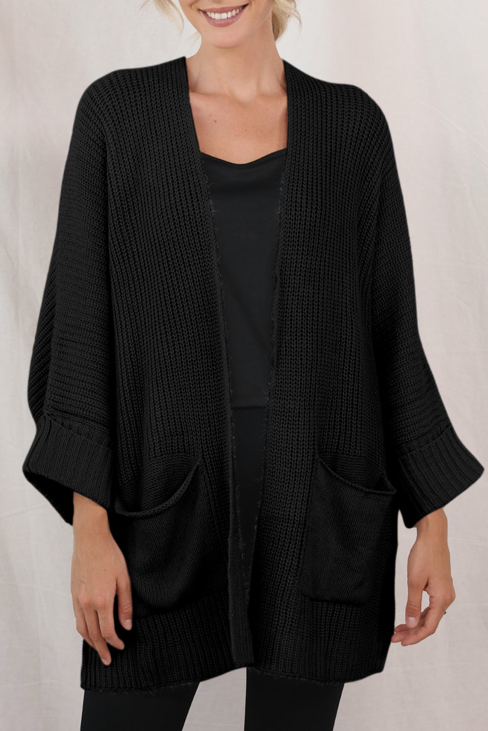 Batwing Sleeve Oversized Cable Knit Cardigan