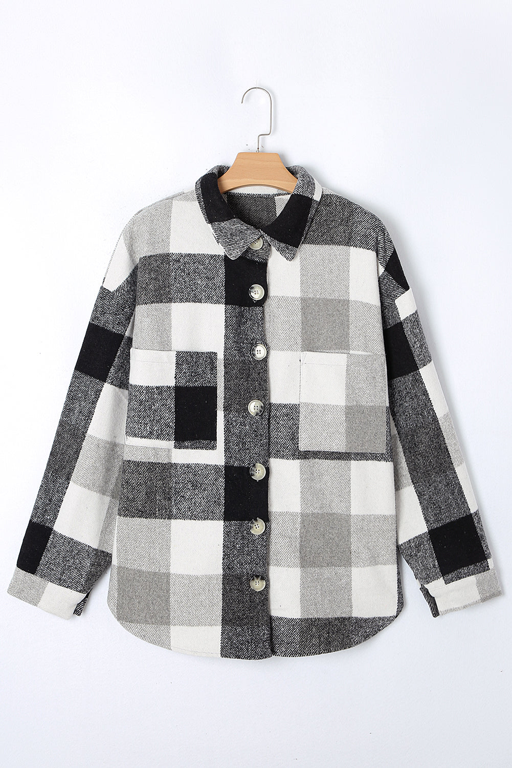 Checked Shacket Plus Size