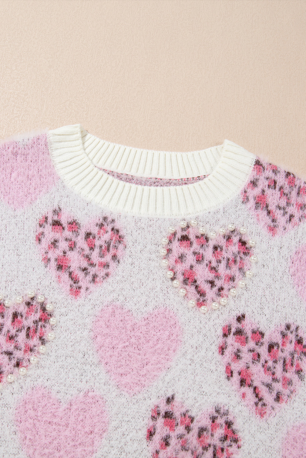 Pink Leopard Hearts Sweater