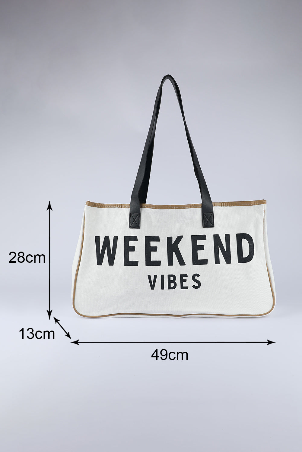 WEEKEND VIBES Large Canvas Tote Bag