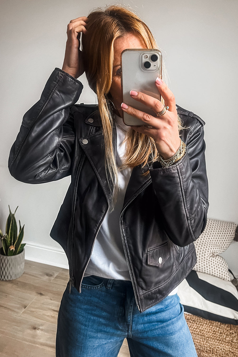 Faux Leather Moto Zip Jacket