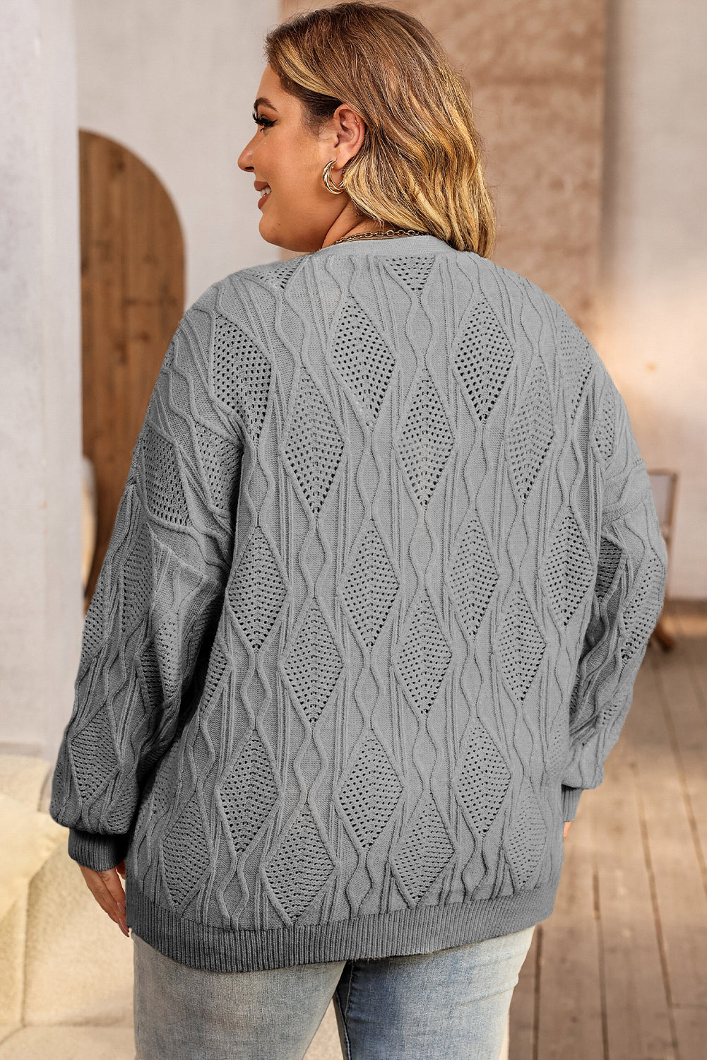 Lightweight V-Neck Cardigan Plus Size