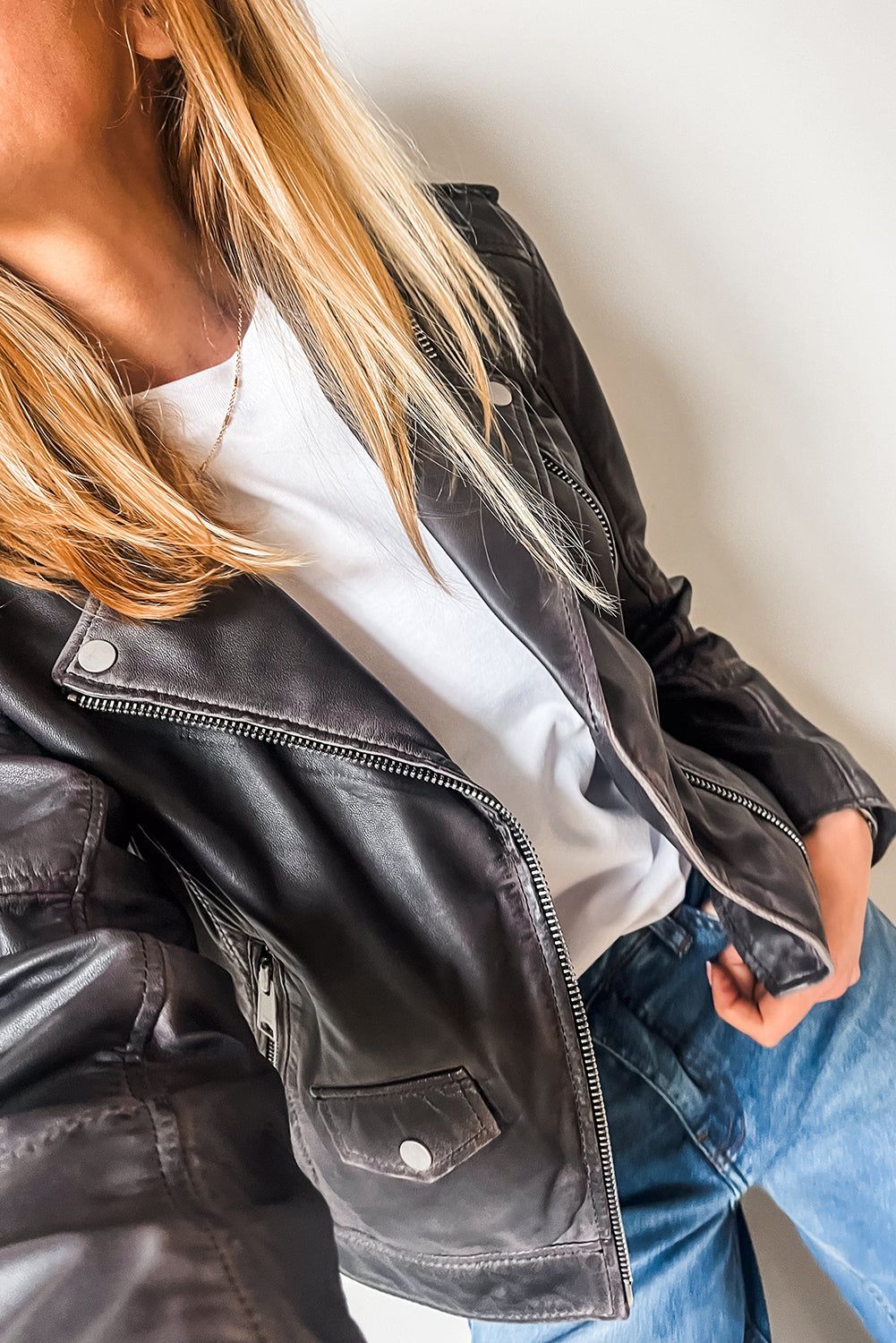 Faux Leather Moto Zip Jacket