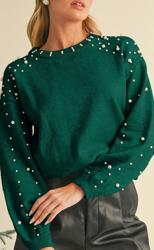 Pearl Drop Shoulder Sweater