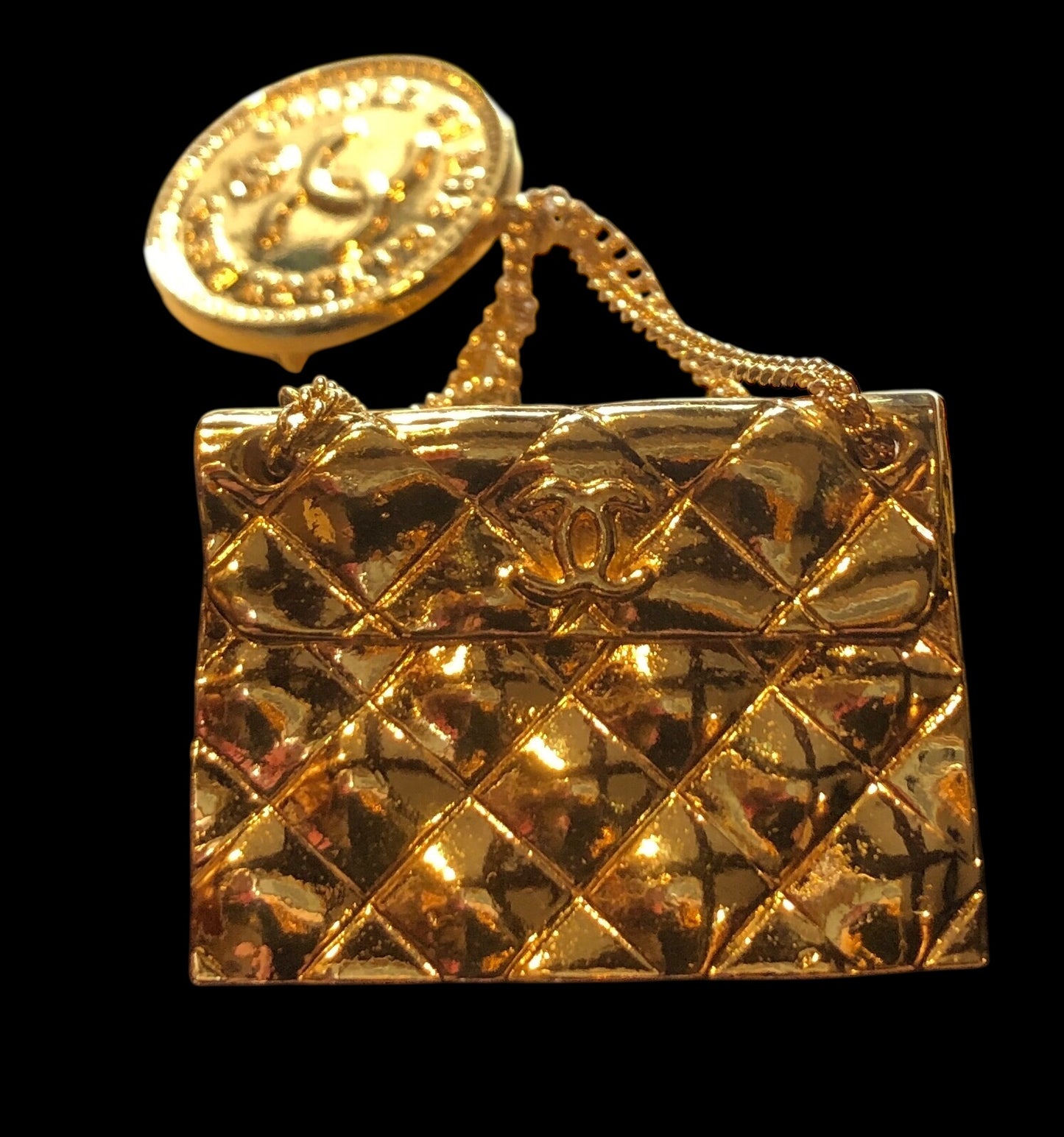 CHANEL Quilted Handbag Brooch