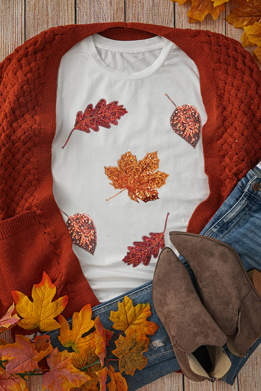 Sequin Leaves Tee