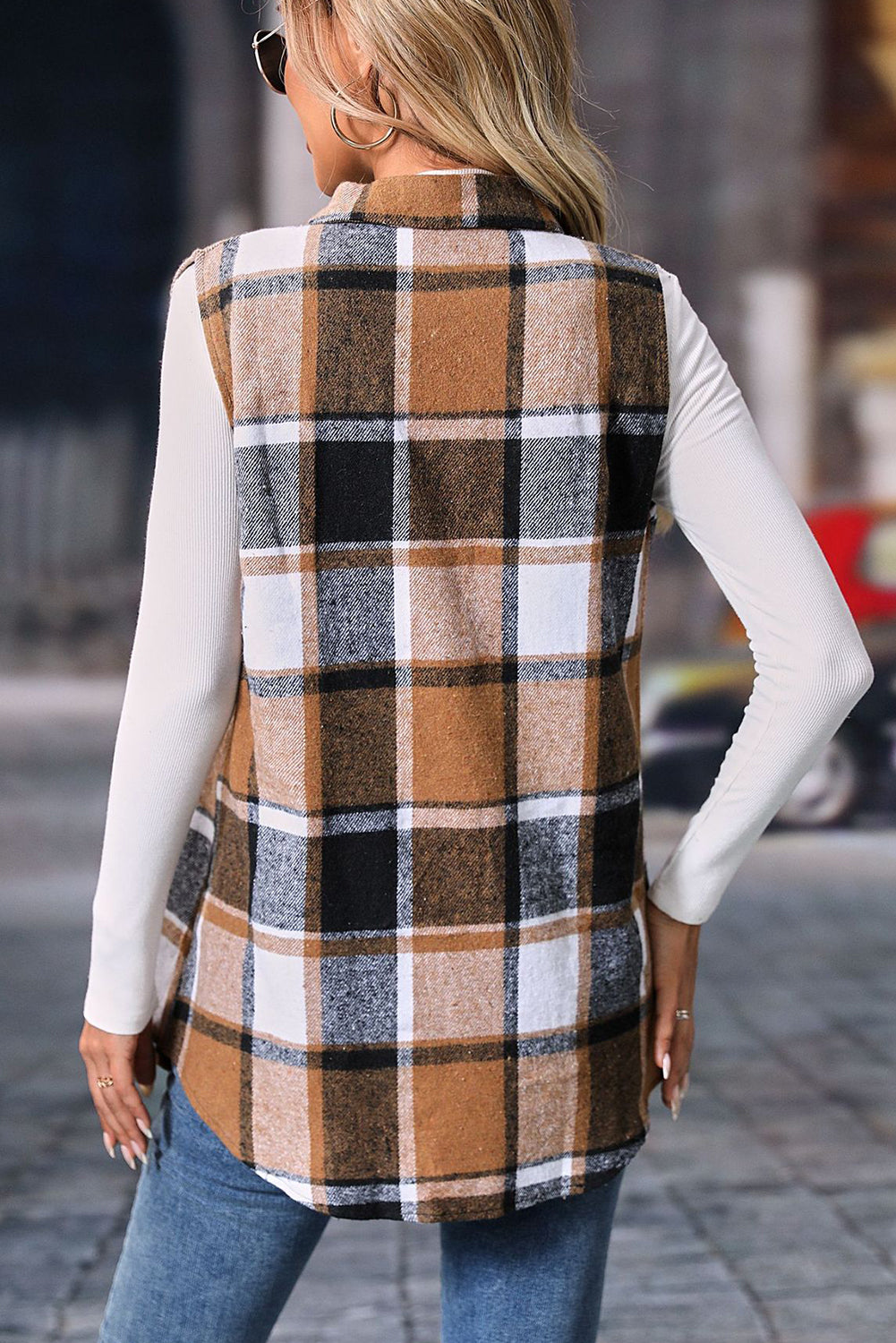 Plaid Sleeveless Vest