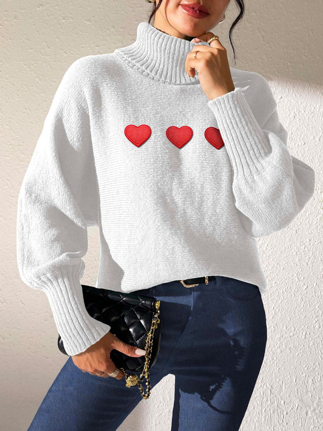 Heart Turtleneck Sweater