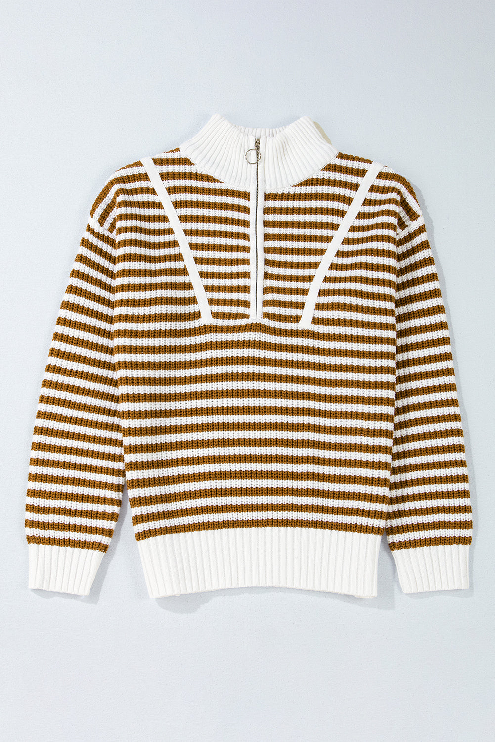 Stripe Zip Up Sweater