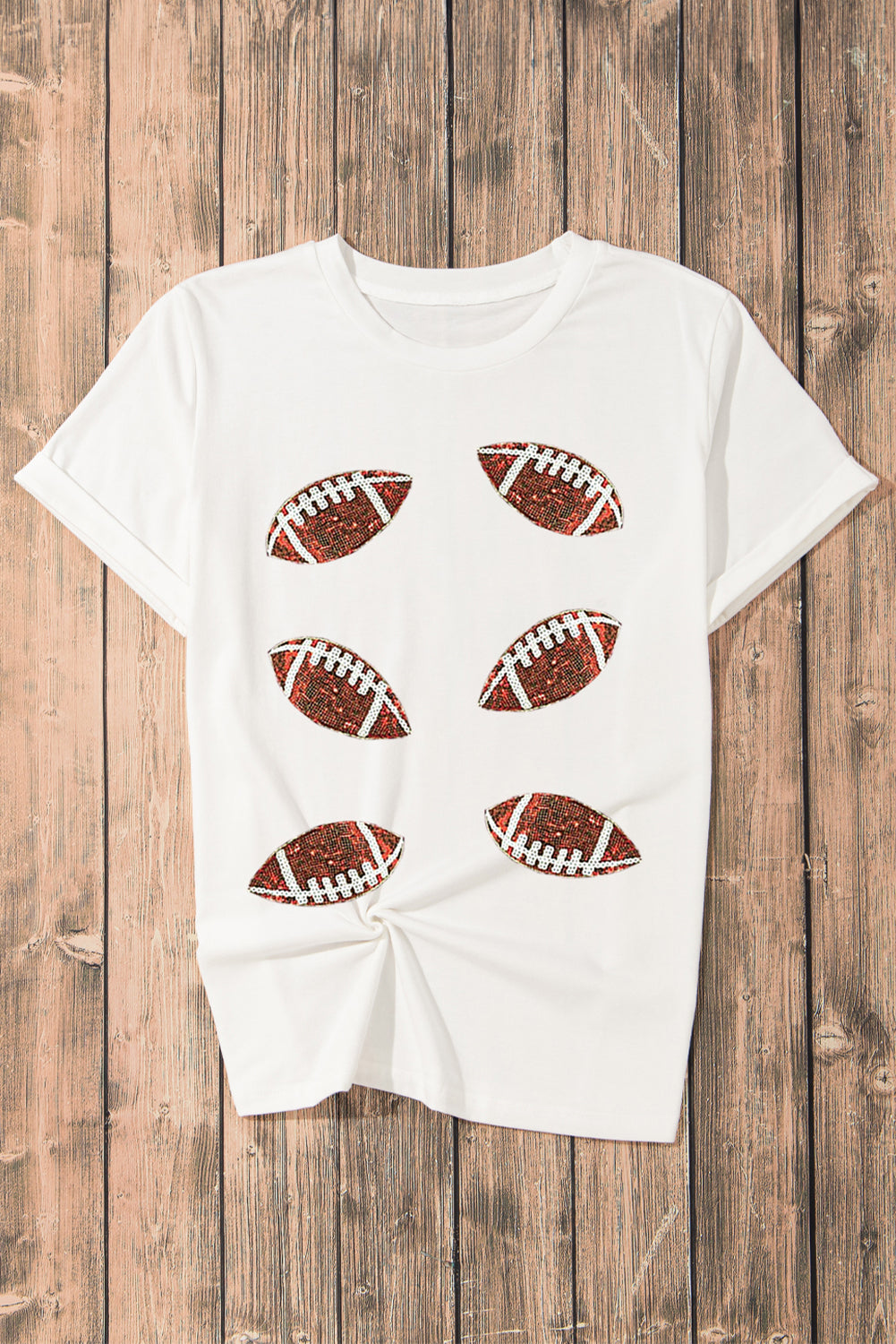 Sequin Footballs Tee