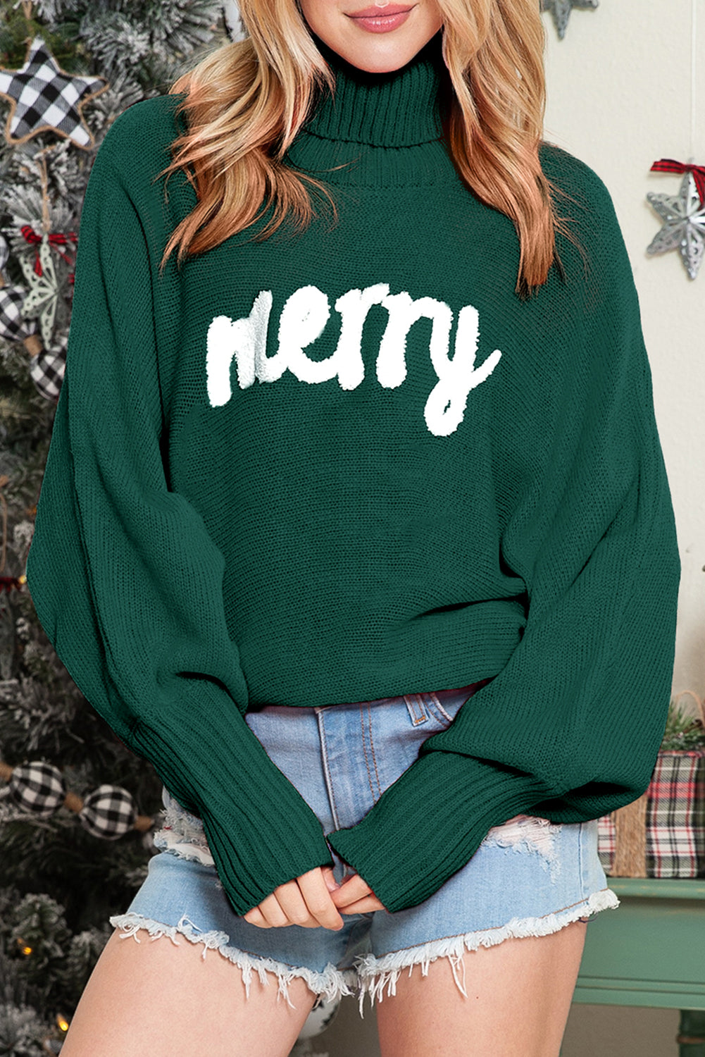 Batwing Sleeve Merry Sweater