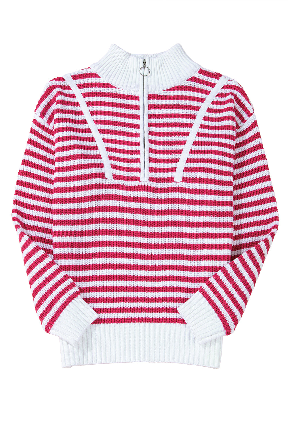 Stripe Zip Up Sweater