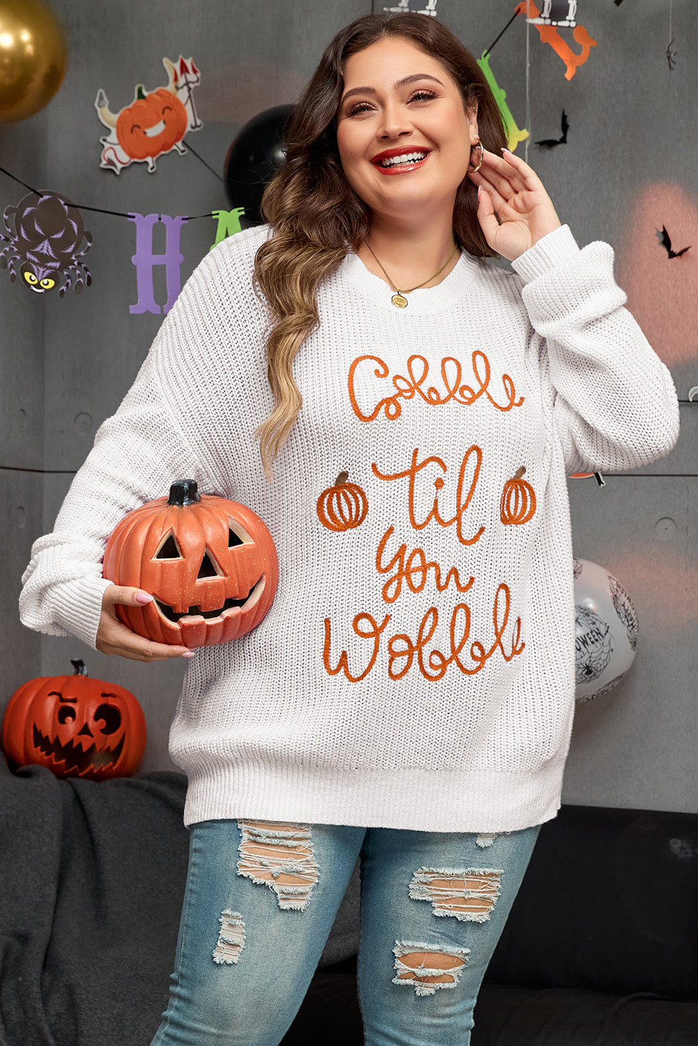 Gobble Til You Wobble Sweater Plus Size