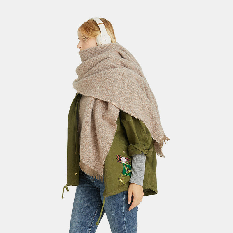 Raw Hem Heathered Scarf