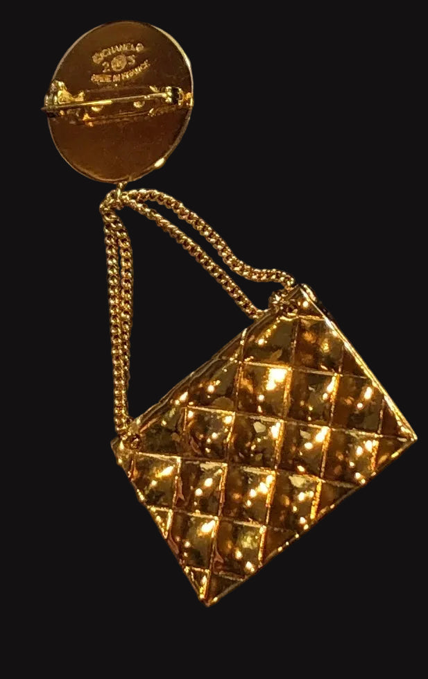 CHANEL Quilted Handbag Brooch