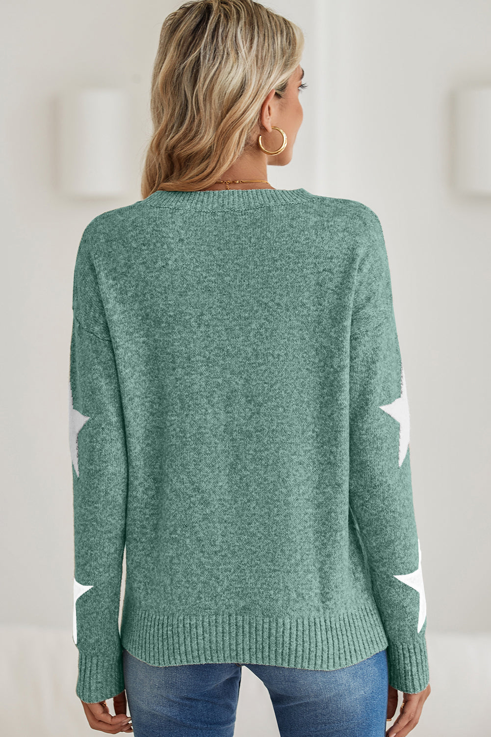 Stars Drop Shoulder Sweater