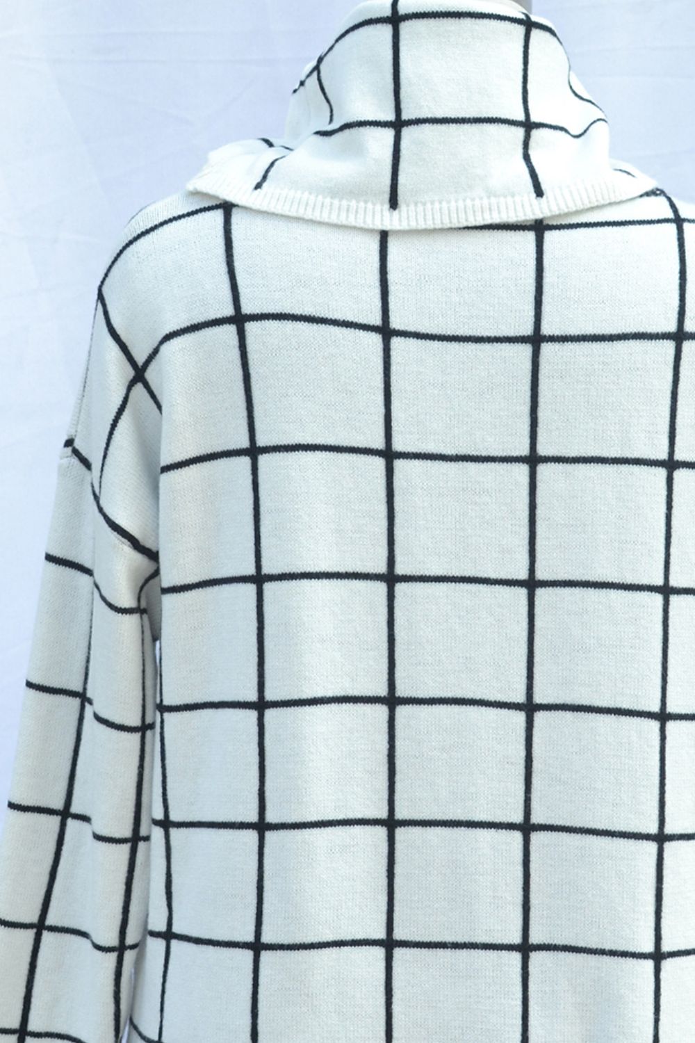 Box Plaid Drop Shoulder Sweater