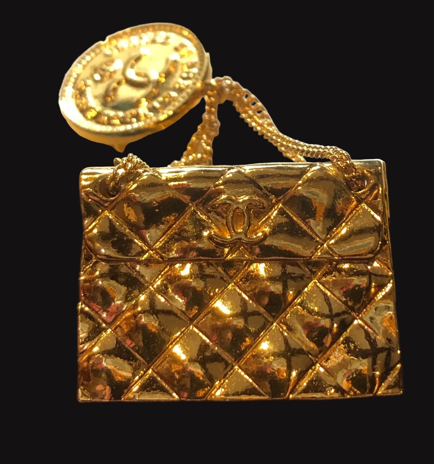 CHANEL Quilted Handbag Brooch