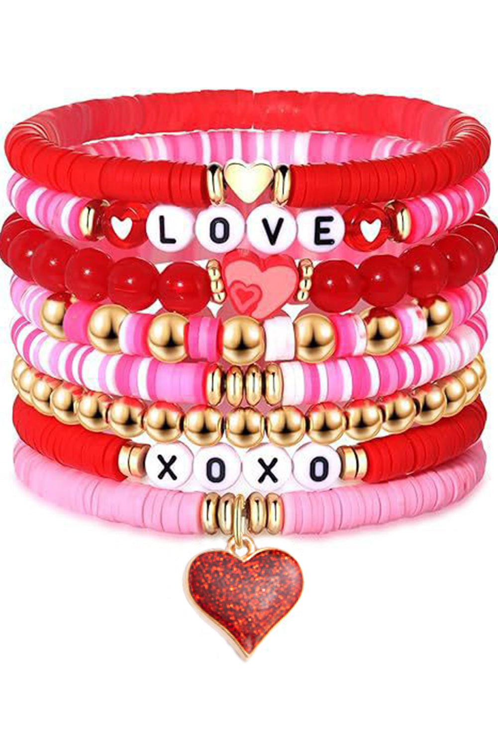 LOVE XOXO Heart Shape Bead Bracelet