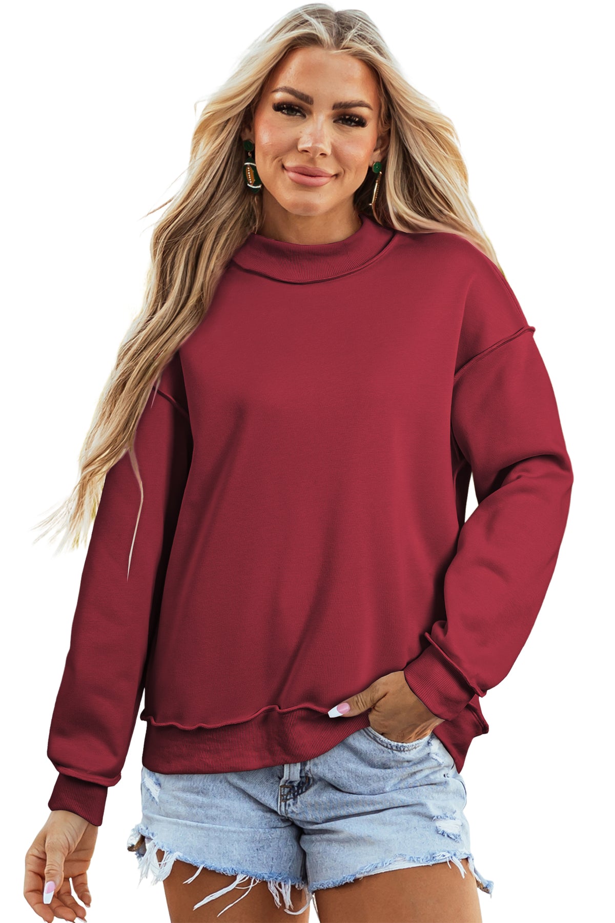 Reversible Mock Neck Sweatshirt