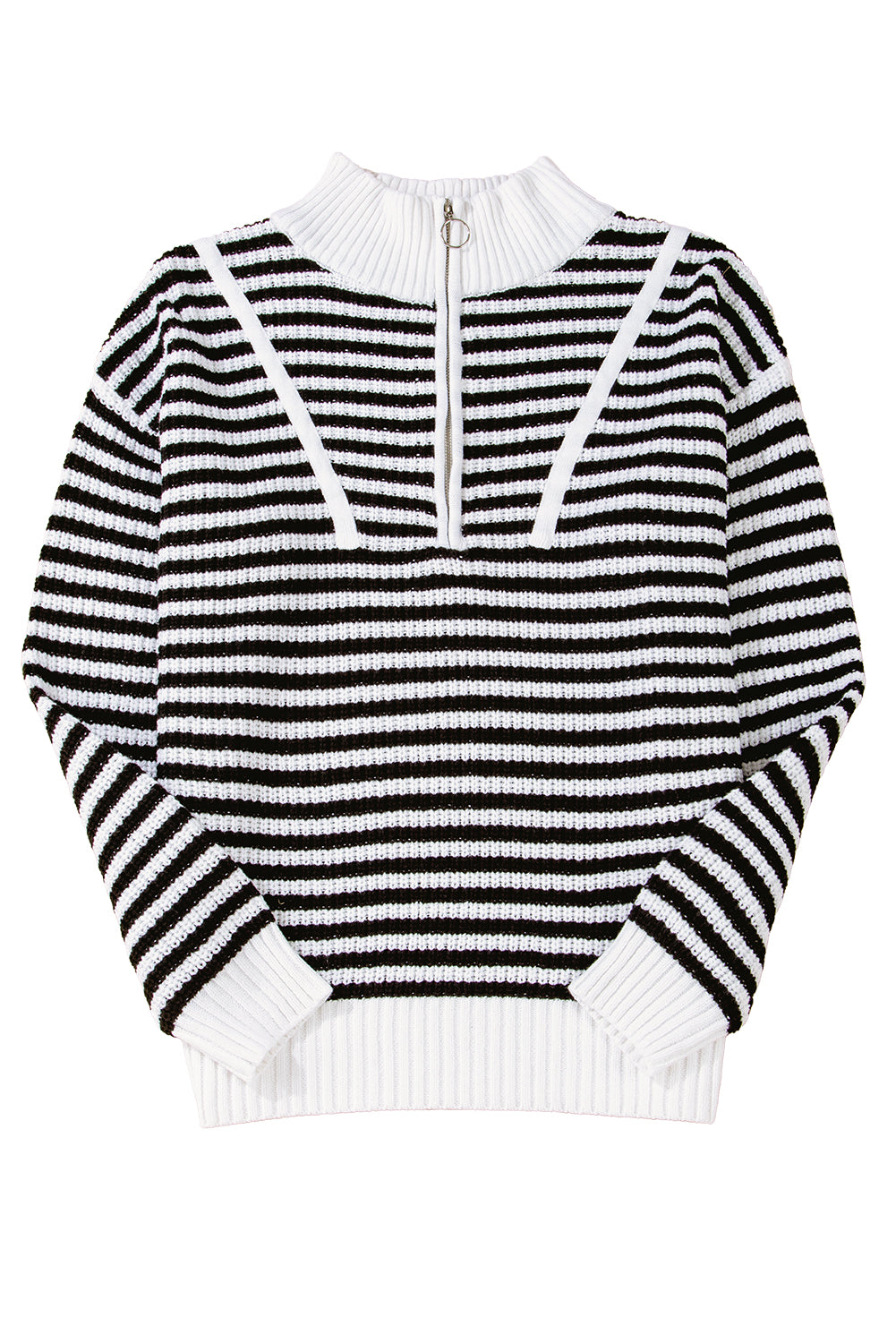 Stripe Zip Up Sweater